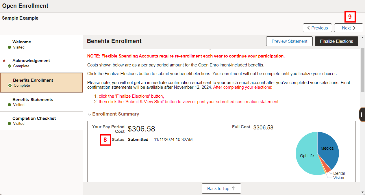 Benefits Enrollment Page