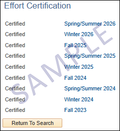 Effort Certification Navigation