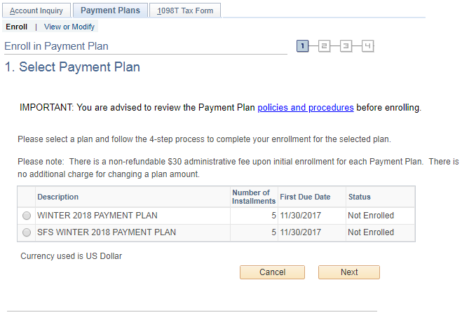 Help: Enroll in Payment Plan
